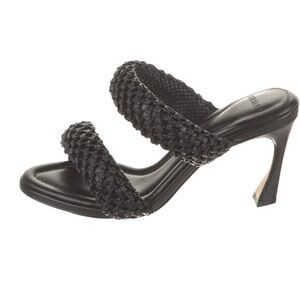 Never Worn w/ box and dust bag Alexandre Birman Black Braided Heel Mule
